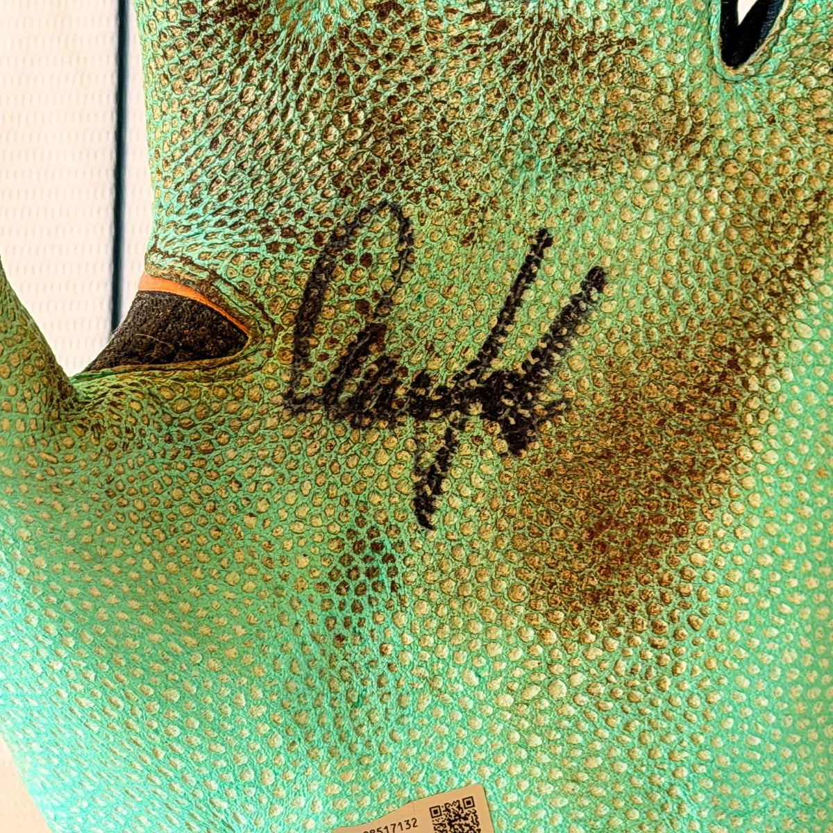 Aaron Judge — 2025 signed game-used teal Jordan glove