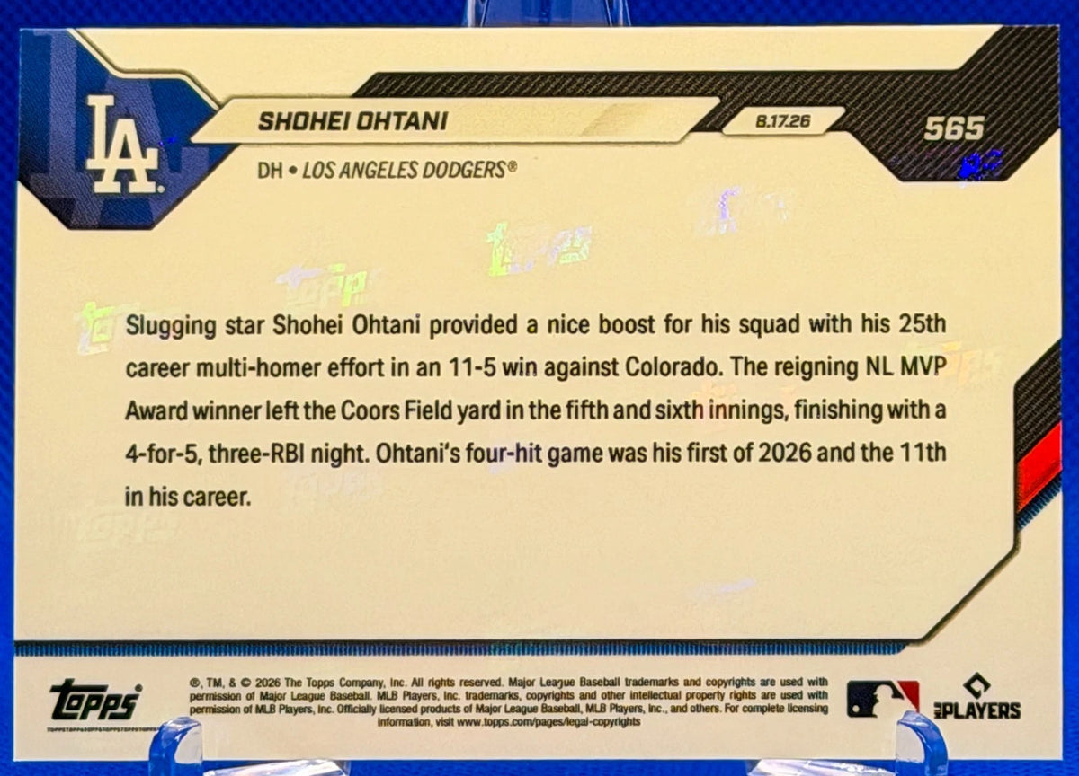 Shohei Ohtani — 2026 Topps NOW #565 · Triple 25 Bookend #25/25