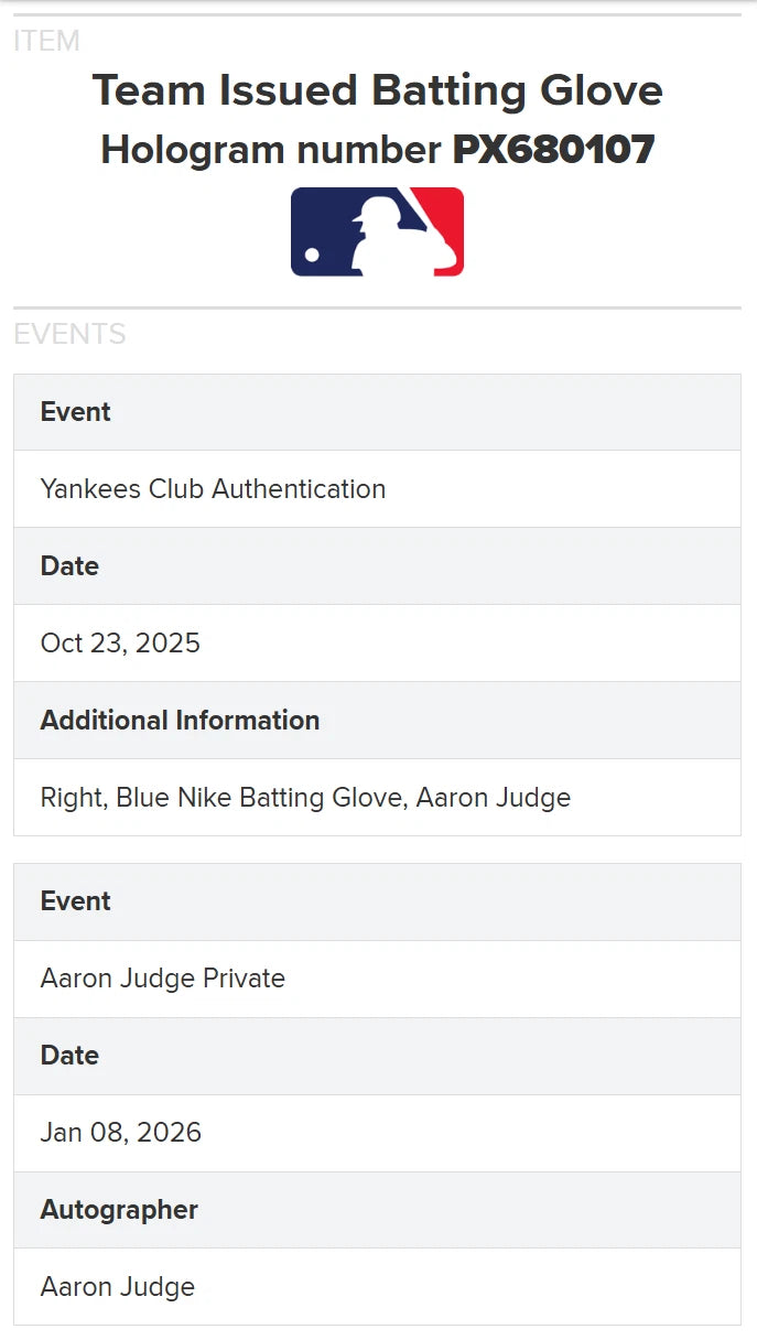 Aaron Judge — Photo-matched batting gloves · 7 games