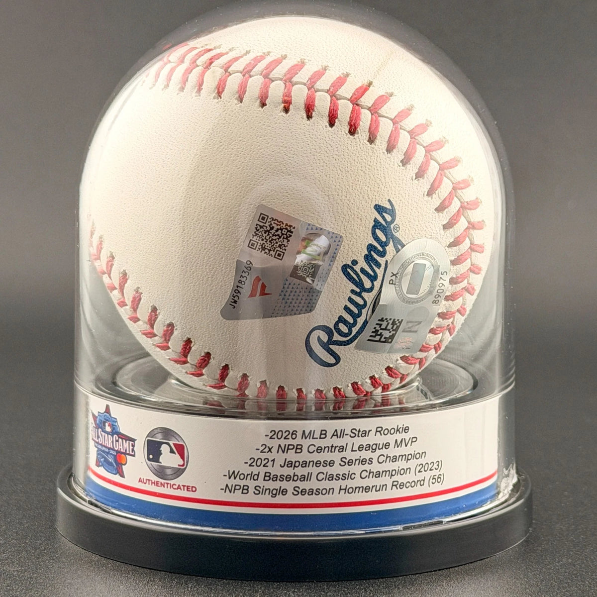Munetaka Murakami — Signed rookie baseball & display