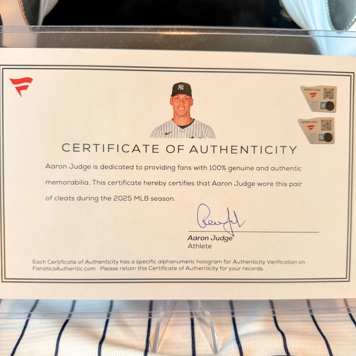 Aaron Judge — 2025 signed game-used Jordan cleats